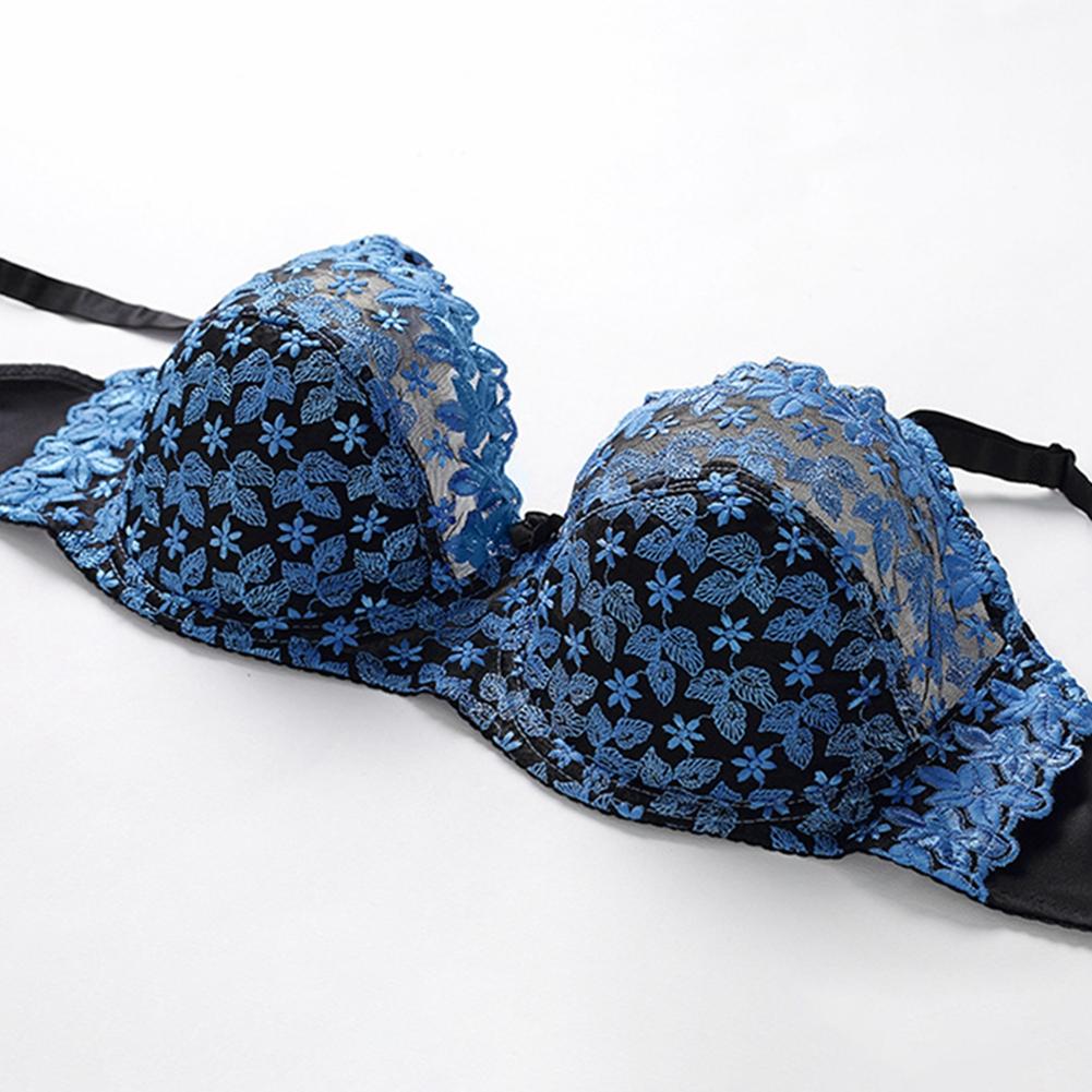 Women s Lace Embroidered Sexy Ultra-Sheer Bra, CD-Cup Plus-Size Bra 85D
