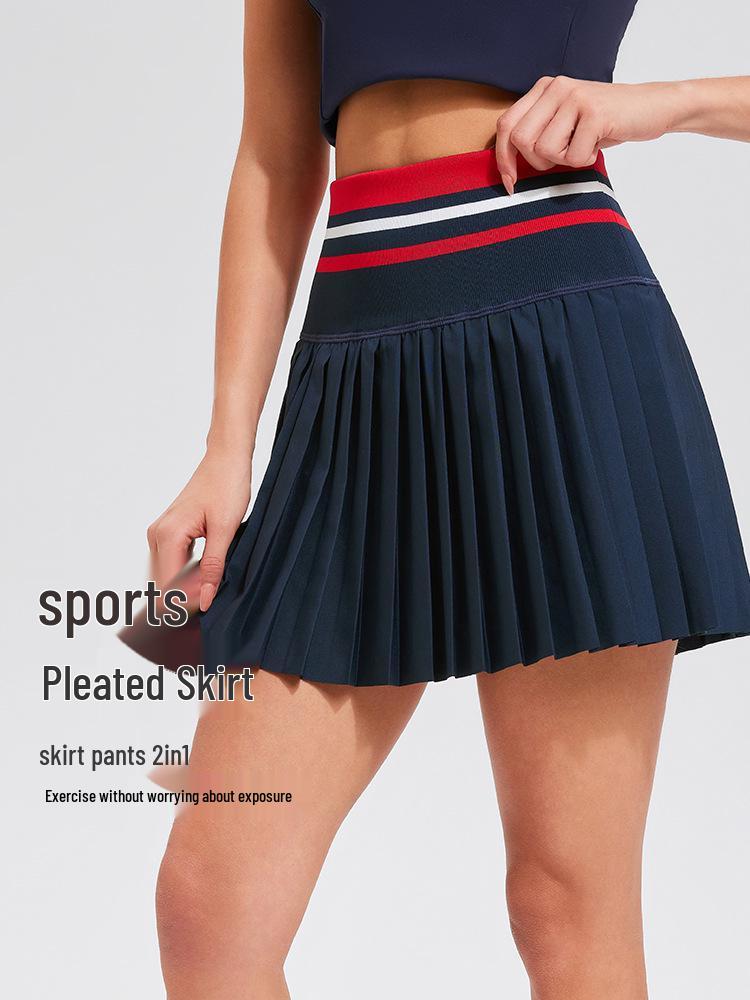 Caijue Women's Two-Piece Pleated Sports Skirt for Tennis, Badminton, Running, or Yoga