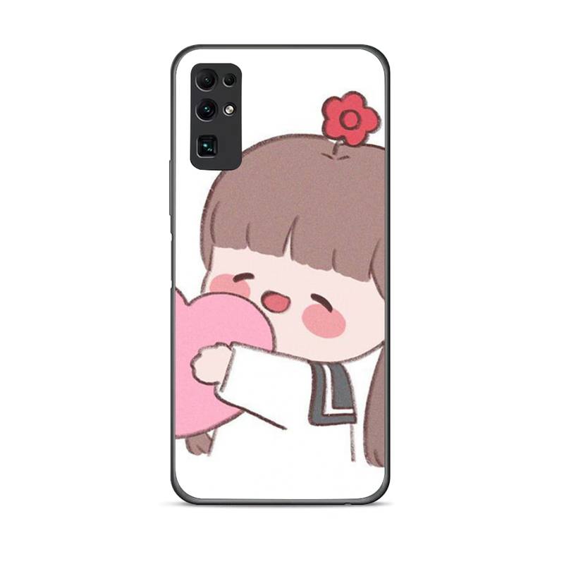 Cute Cartoon Girl Phone Case For Huawei G7 G8 P7 P8 P9 P10 P20 P30 Lite Mini Pro P Smart Plus Cove Fundas