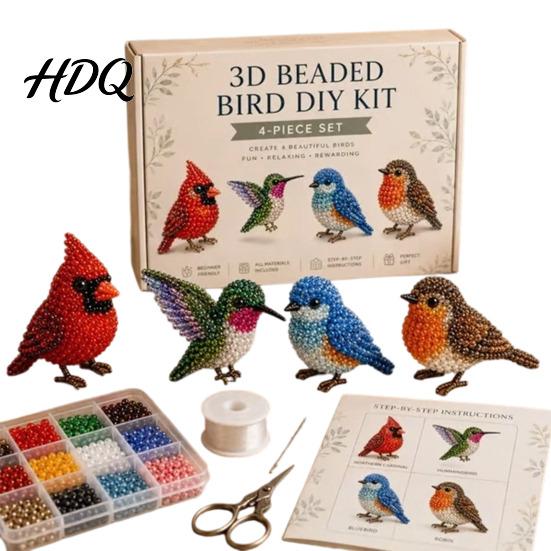 3D Beaded Animal DIY Kit Tiny Kit Beading with Instructions Handmade Colorful Bead Jewelry Cute Craft Set for Adults Beginners Teens Creative Arts