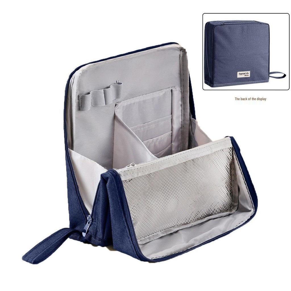 Women's Large Capacity Portable Cosmetic & Skincare Bag with Brush Holder