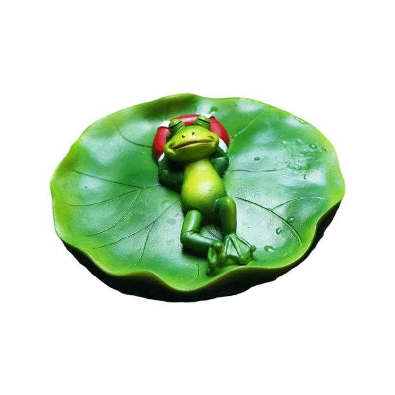 

Реалистичная плавающая лягушка Скульптура Устойчивая к погодным условиям Водонепроницаемый дизайн Фигурка из смолы для декора у бассейна или во дворе
