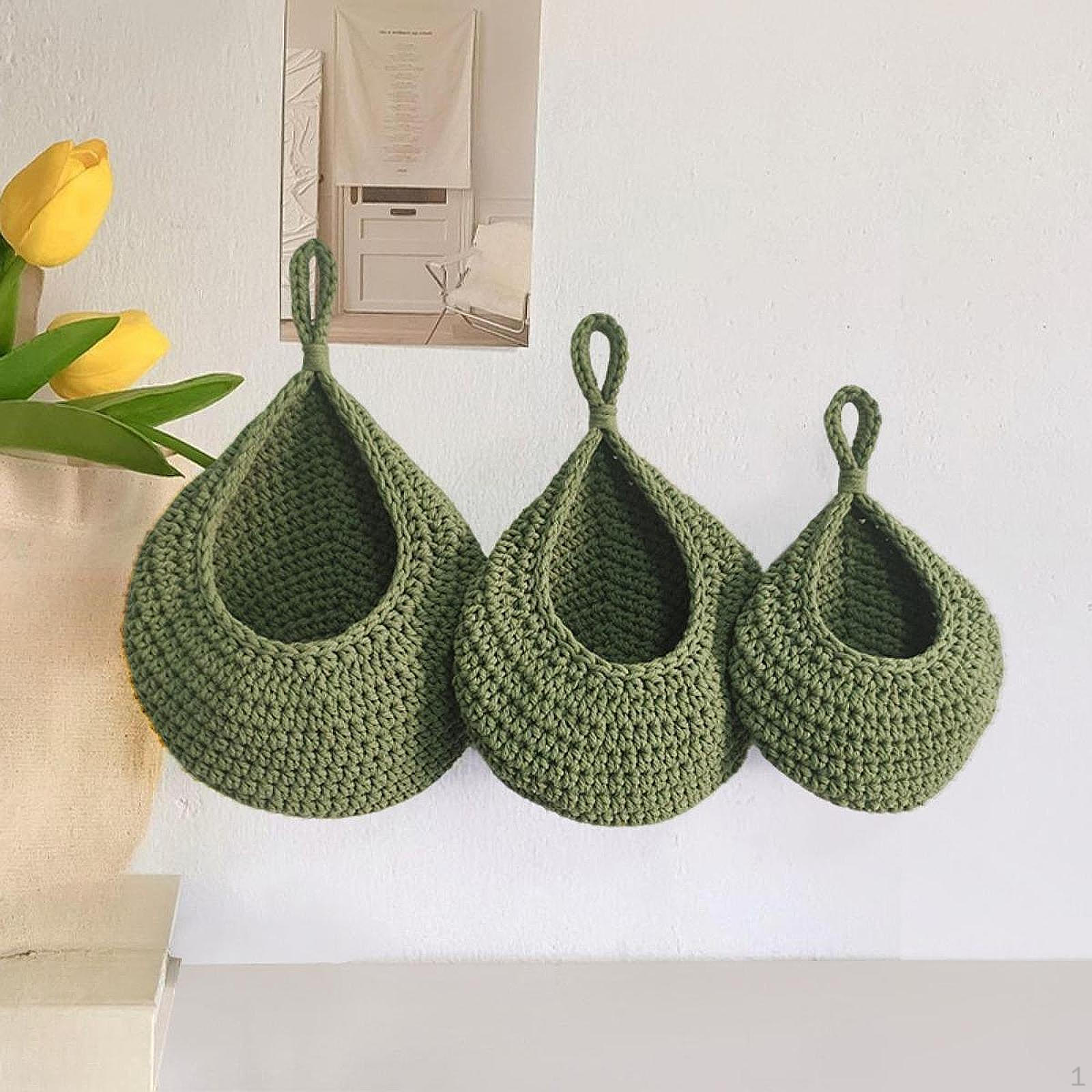 

3 шт. подвесные настенные корзины для цветов, кашпо для овощей и фруктов для фермерского дома зелёный