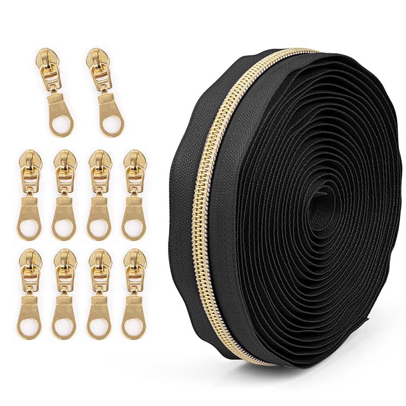 

4.5M Rainbow Nylon Zipper Tape with Sliders Decorative Zip Closure Repair Kit for Bags Garments Diy Sewing Accessories