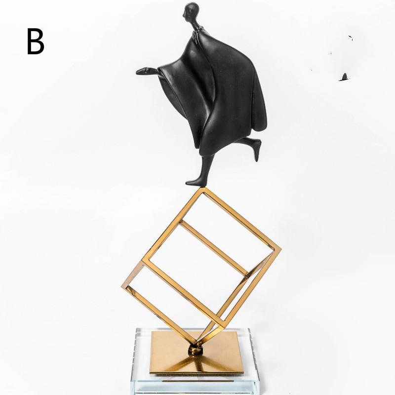 Modern Minimalist Creative Gymnastics Figure Decoration Room Geometric Wrought Iron Ornament
