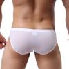 Men's Ice Silk Triangle Briefs: Transparent, Sexy, Solid Color, Loose Waistband.