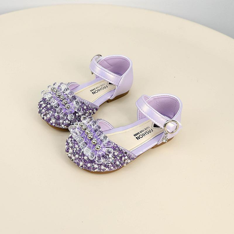 Girls Shoes, Sandals, Head Covering Style New Children s Shoes, Soft Sole, Single Shoe 23 фиолетовый