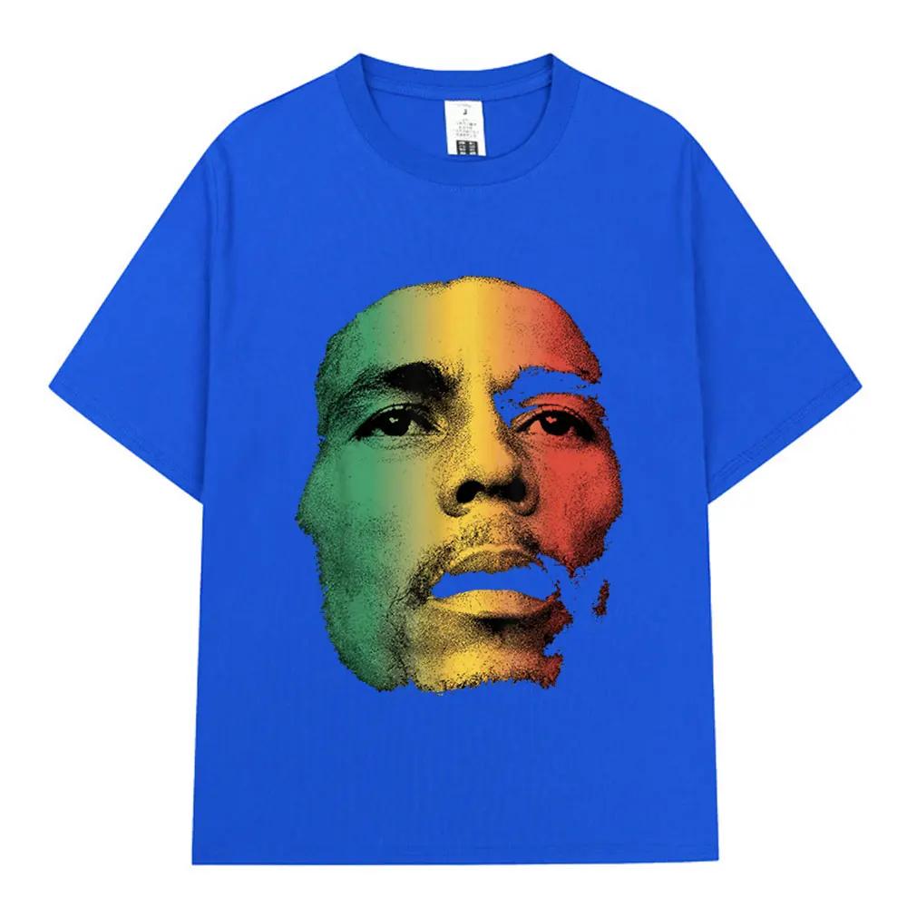 Retro Hip Hop T-shirts for men and women 100% cotton Bob Marley One Love Graphic T-shirt Reggae Short sleeve T-shirt Street wear