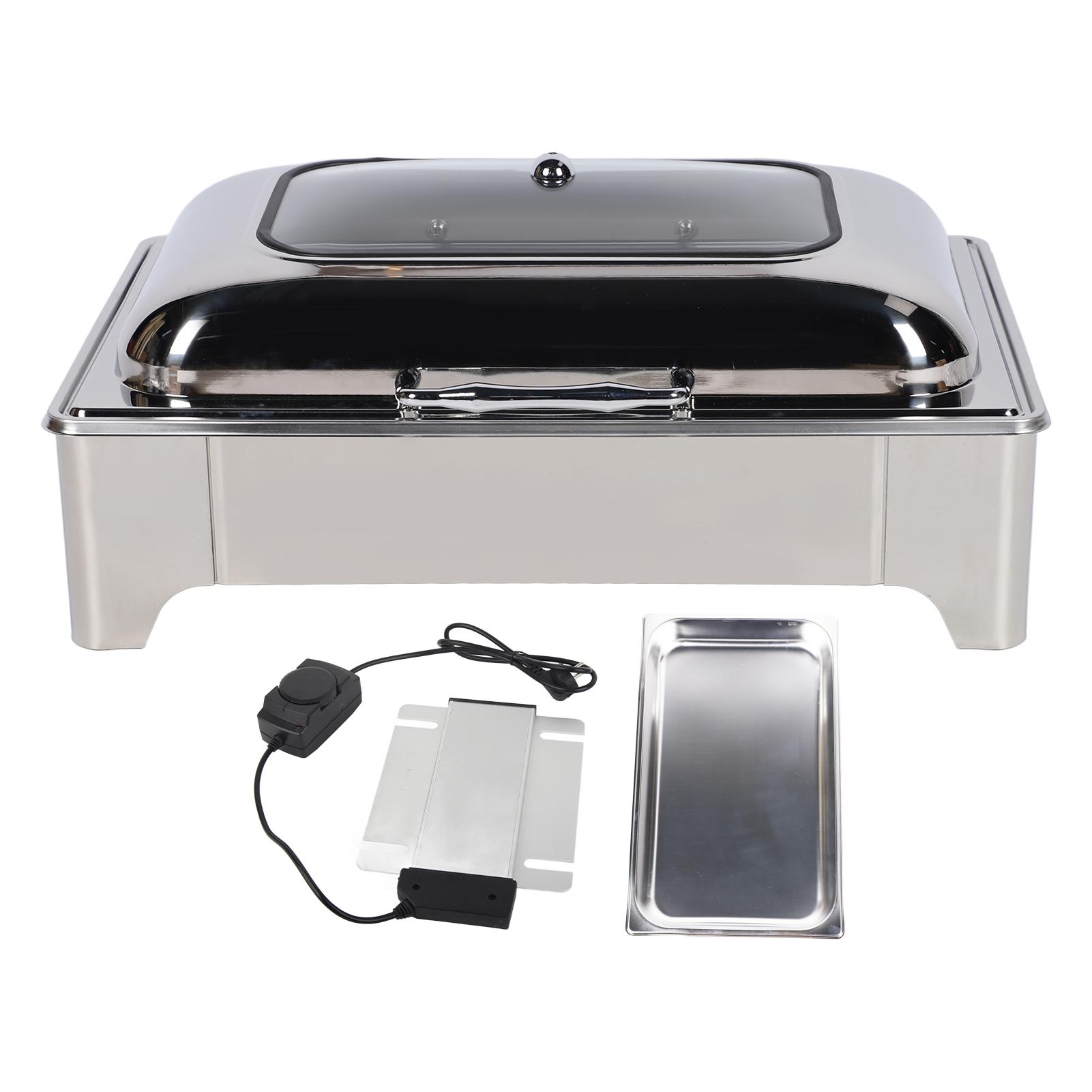 

Электрический сервант для шведского стола с видимой крышкой 9 л 400 Вт из нержавеющей стали прямоугольный регулируемая температура L