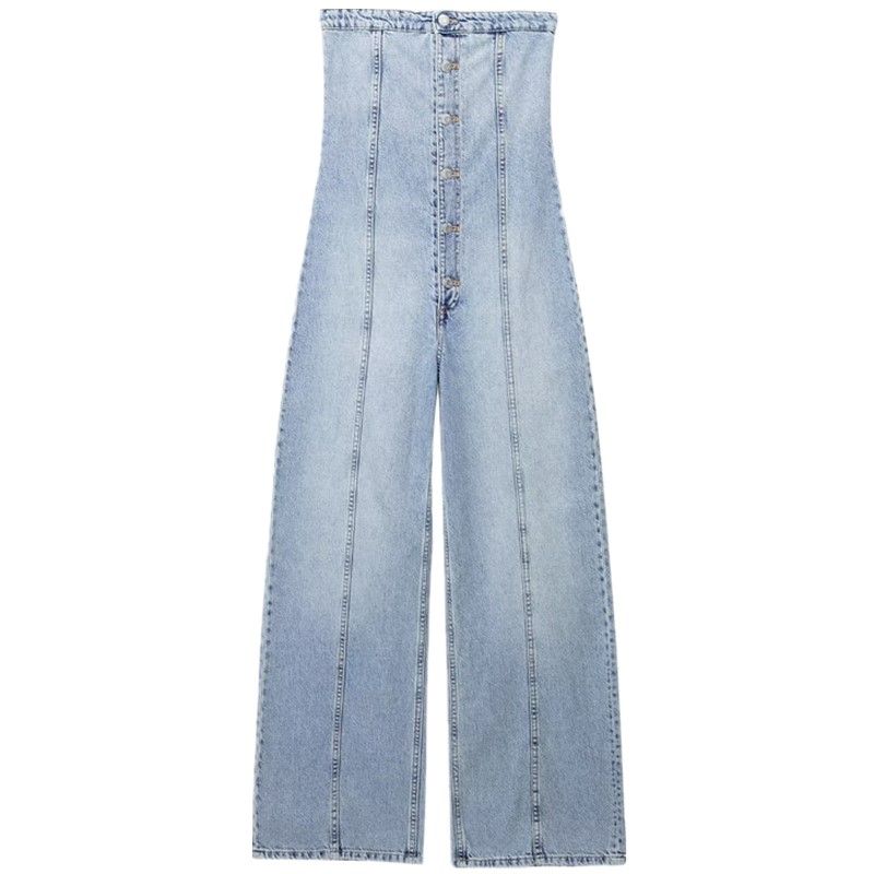 

Мода Весна и Лето Новое поступление Модная женская одежда Топ-труба Свободный джинсовый комбинезон 8197059 400 Blue L