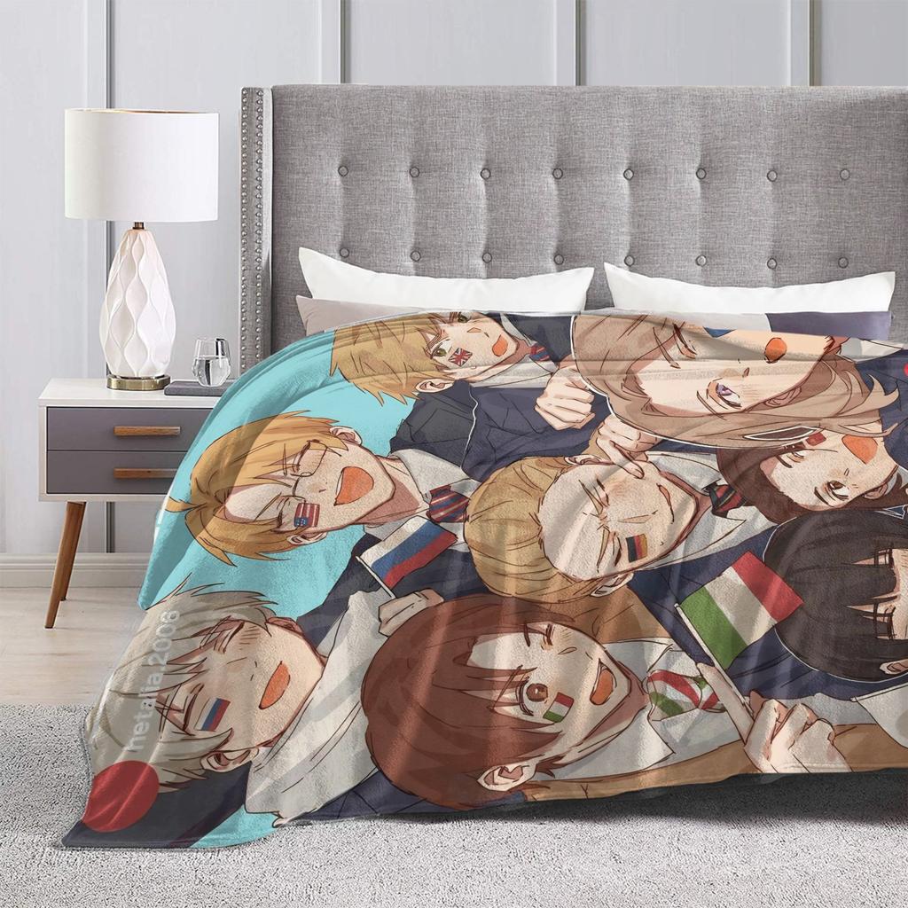 Hetalia Anime Cute Blankets Fleece Textile Decor  Breathable Lightweight Thin Throw Blanket for Home Car Plush Thin Quilt