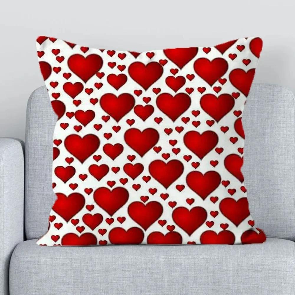 Office Living Room Sofa Cushion Cover Luxury Home Decoration Pillow Cover Romantic Love Heart Pattern Pillow Cover