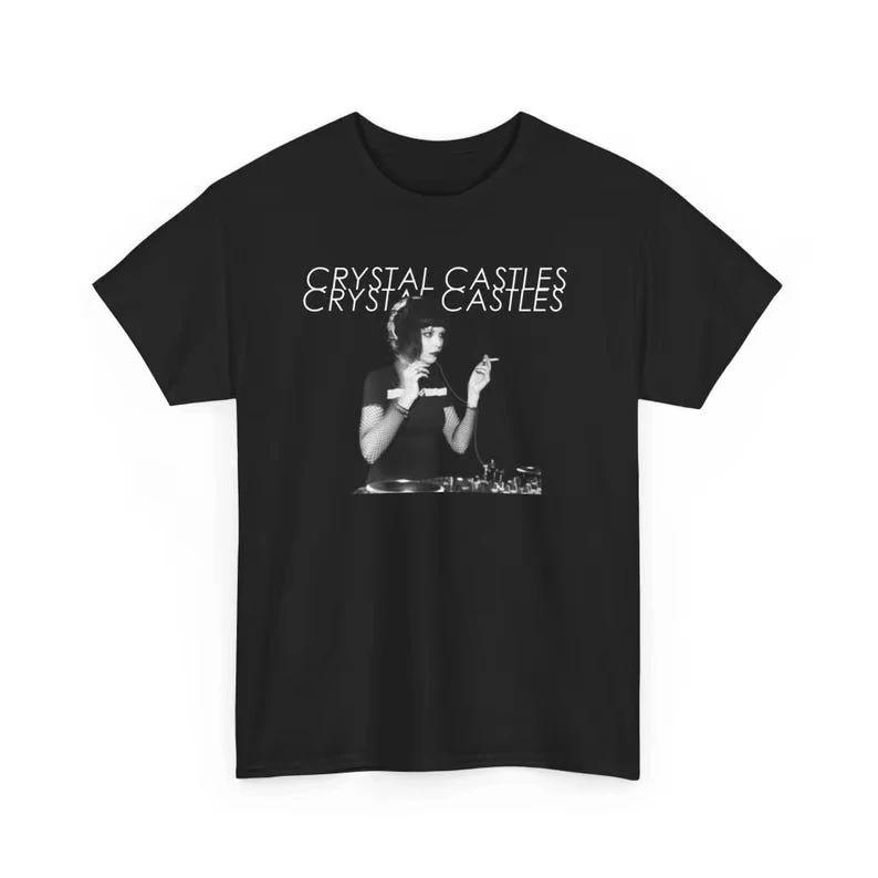 ROCK Vintage T ShirtsCrystal Castle Band Album T-shirt Summer New Style Casual Fashion T-shirt Y2k Punk FashionT-shirts Unisex