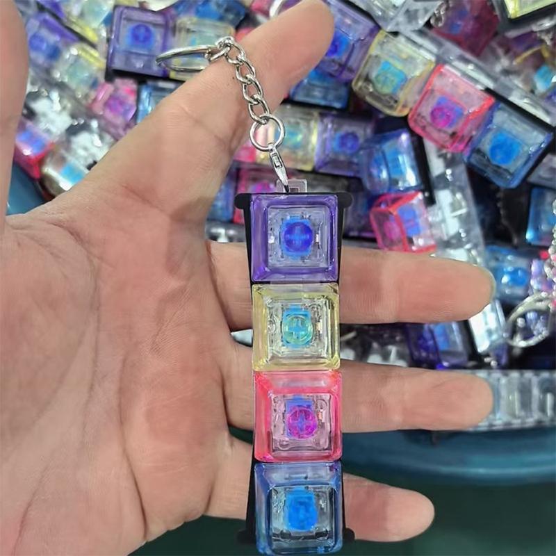 

Creative Illuminated Keycap Keychain Decompression Keycap Pendant Mechanical Keyboard Keyswitch Keychain Novelty Bag Decor Gift