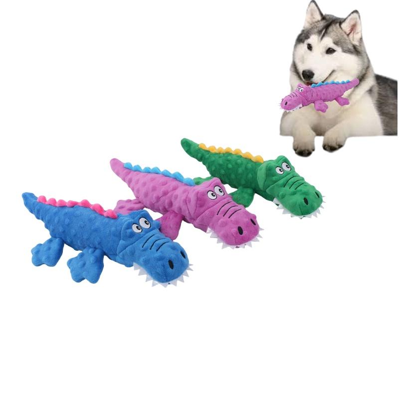 Soft And Chewable Cartoon Dog Toy New Pet Plush Crocodile 70g