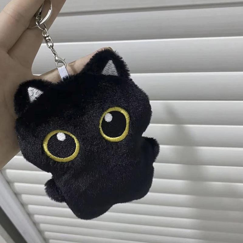 10PCS 10cm Cute Black Cat plush toy Doll Small Pendant Cuddly Pillow Cushion Ins Black Cat Doll for Boy Girl Brithday Gifts