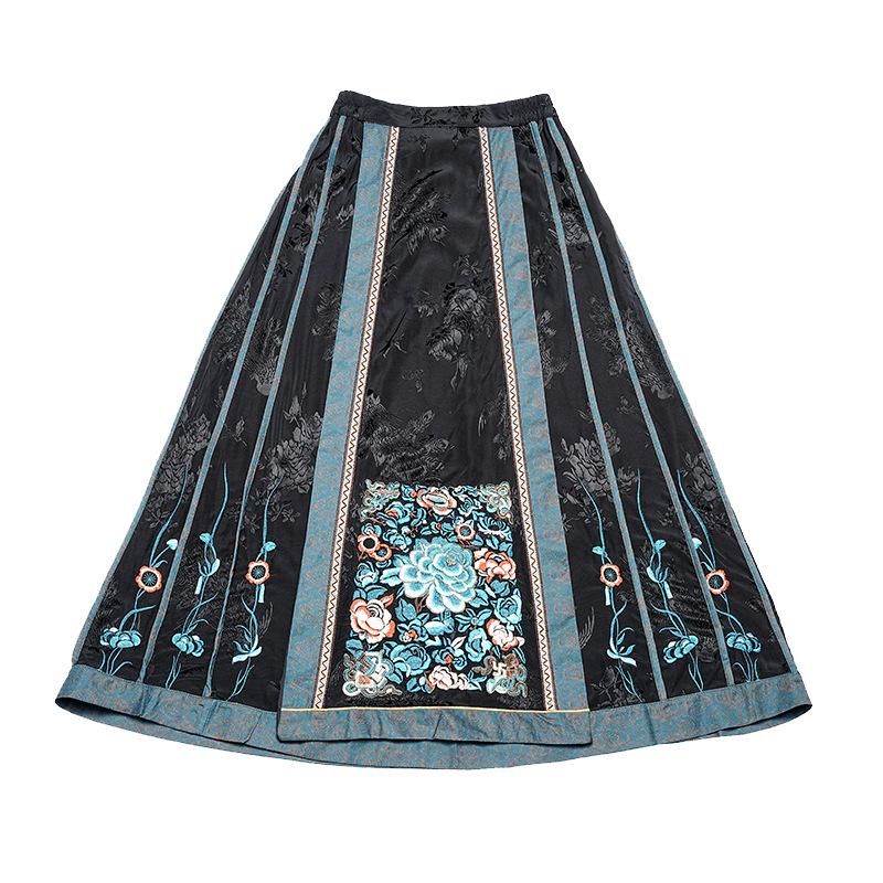 

Женское ретро-платье в этническом стиле на весну/осень 2025 года с вышивкой и эластичной талией One Size