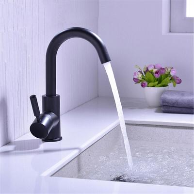Gebürstetes Gold-Waschbecken, Kalt- und Warmwasser-Mischbatterie, Einhebelmischer mit Pop-Up-Ablauf, schwarzer Waschbecken-Wasserhahn