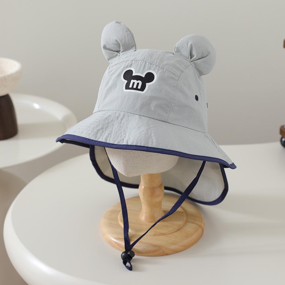 

Kids Quick-Dry Fisherman Hat with M Letter Wide Brim for Sun Protection - Spring/Summer Ear Shield for Boys and Girls One Size