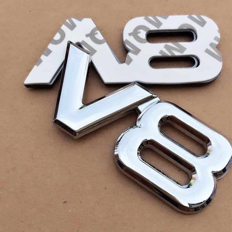 3D Metall V8 Bilmärke Bakre Dekal