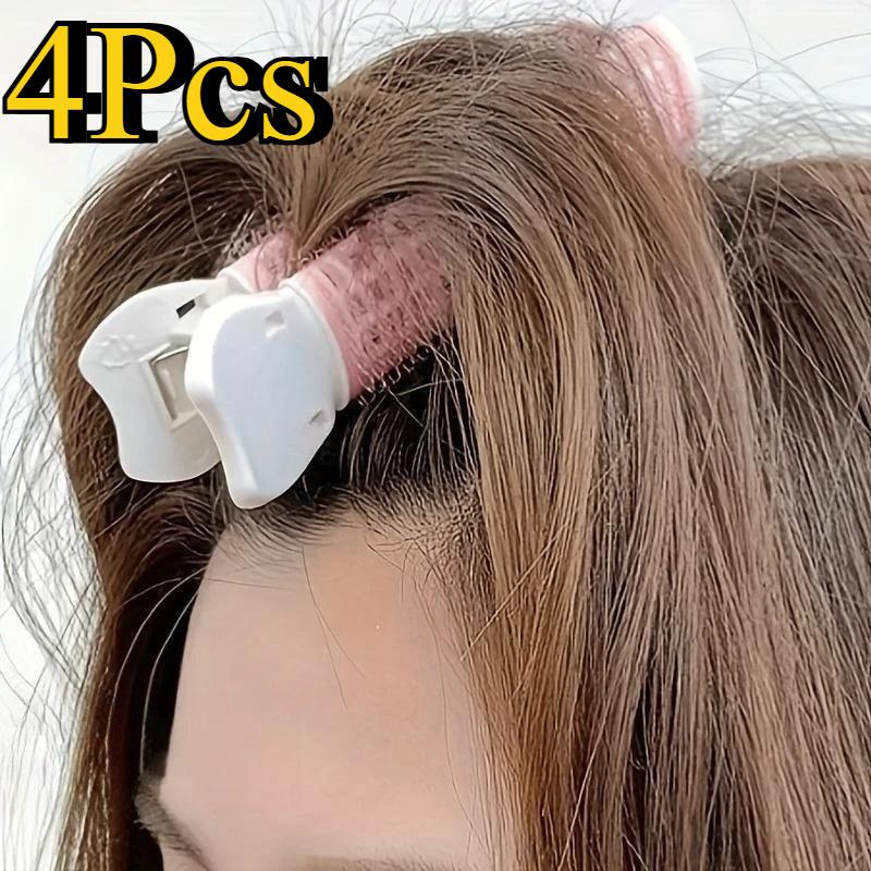 4Pcs Hair Rollers Volumizing Curlers Root Clips Fluffy Instant Bang Heatless Hair Curler No Heat Styling Tool