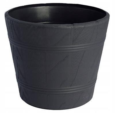 Wood-like Flowerpot 6 Anthracite Form-Plastic