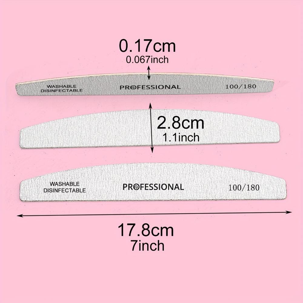 10-Piece Half Moon Nail File, Nail Polishing Tool