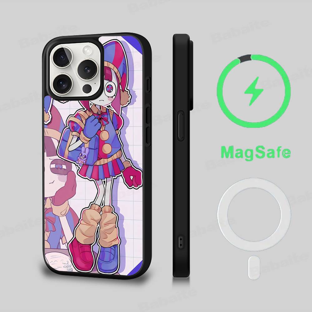 Erstaunliche Digitaler Zirkus Handyhülle Magnetische Hülle Für IPhone 16 14 13 12 11 15 Pro Max Plus Für Magsafe Kabelloses Lade Cover