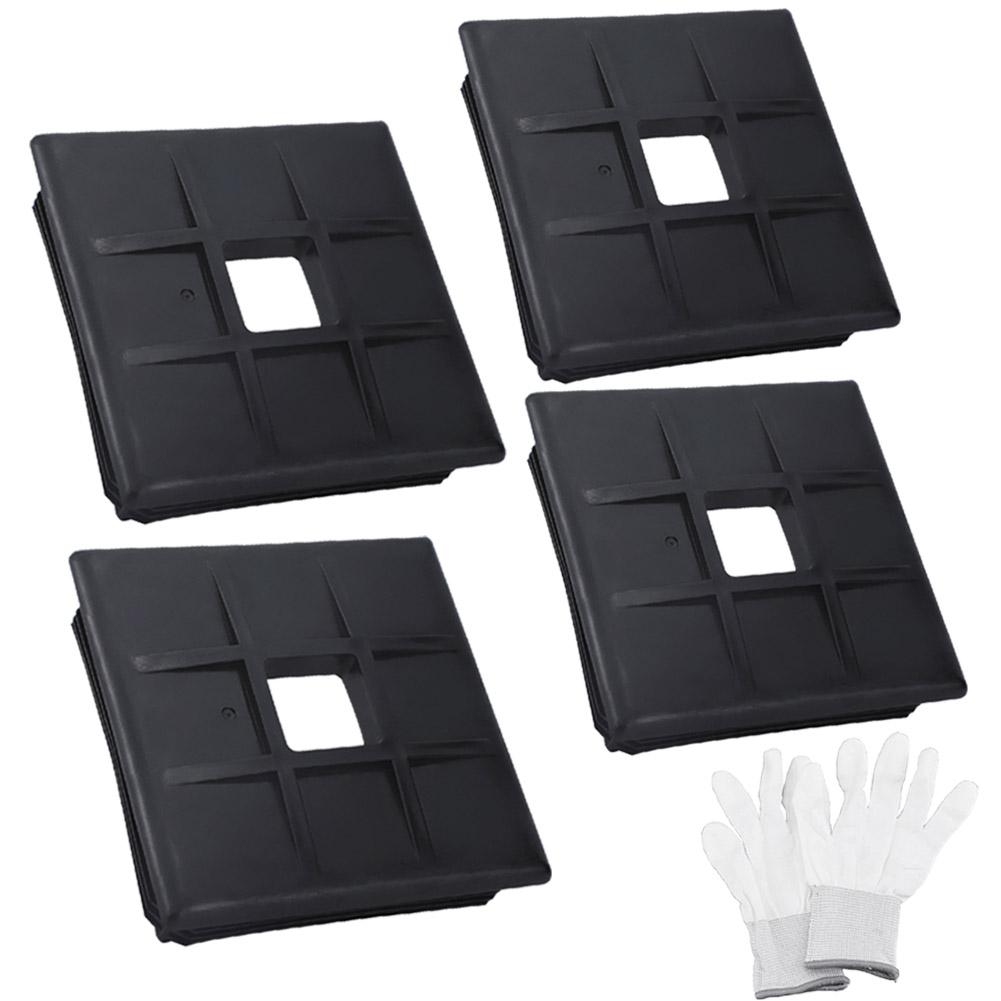 2/4 Pack Trailer Protective Cap RV Bumper Plug End Cap Easy To Install and Remove 4 Inch Black Square Bumper Caps RV Accessories
