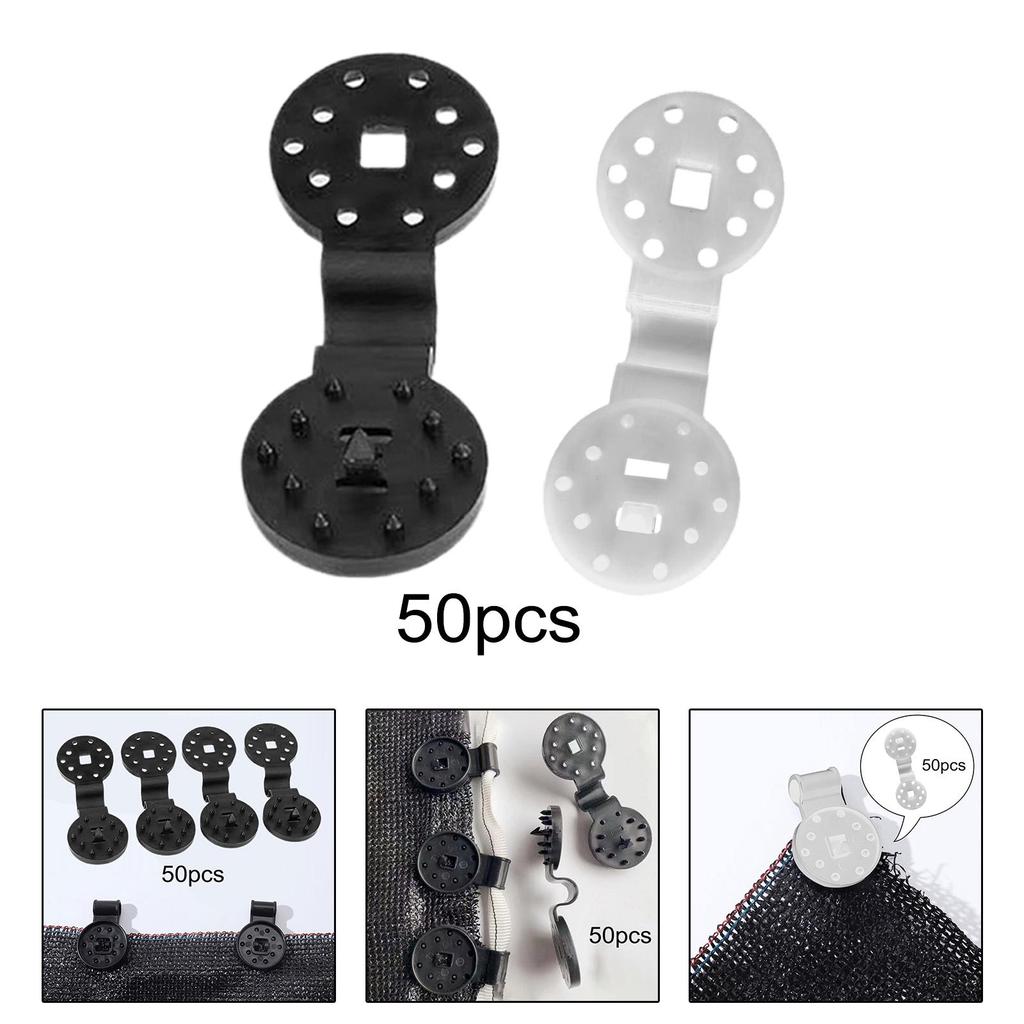 50x Sunshade Clips Practical for Shade Net Patio Mesh Tarp Anti Bird Netting Black