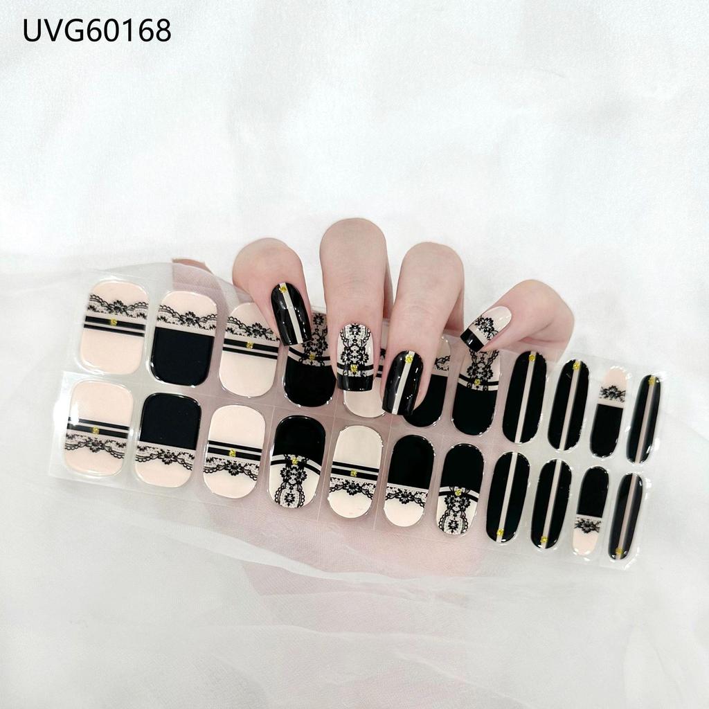 Transparent Nude UV Gel Nail Art Stickers: Semi-Cured, Semi-Baked Manicure Sheets