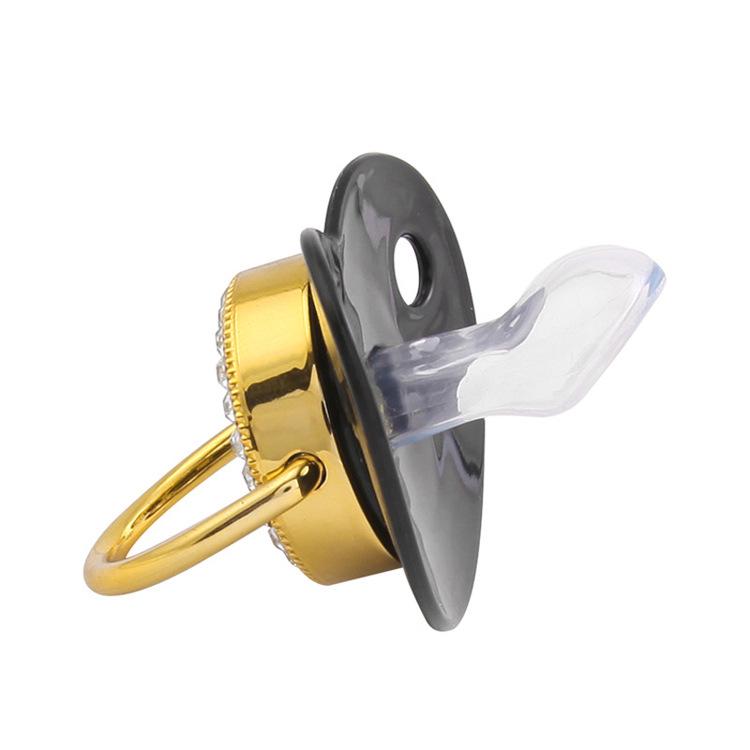 Baby Alphabet Pacifier with Clip - Black