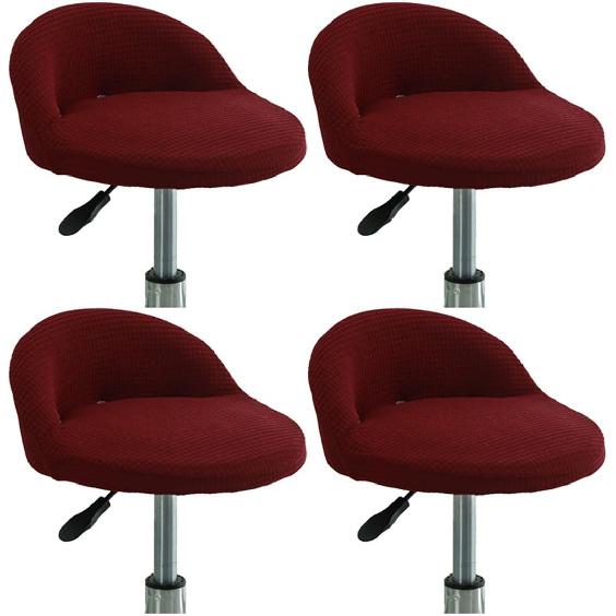 4 Pack of Stretch Short Back Chair Cover Slipcover with Short Round Backs Arms Curved Accent Counter Bar Stool Slipcover for Home Hotel Bedroom