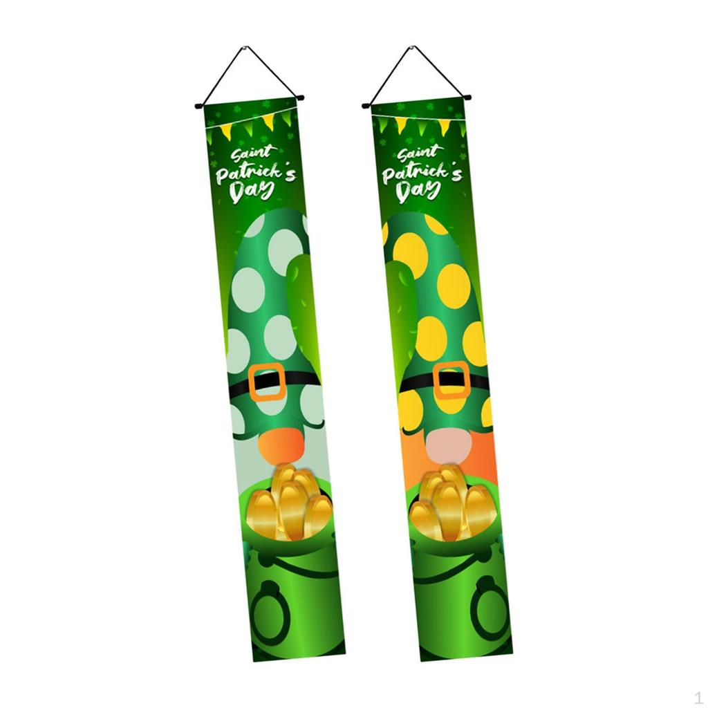 ST Patrick's Day Porch Sign Door Banner Garage Hanging Decorations for Outdoor Indoor