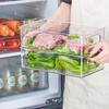 Refrigerator Organizer Bins with Handle Transparent Food Storage Containers for Eggs Vegetables