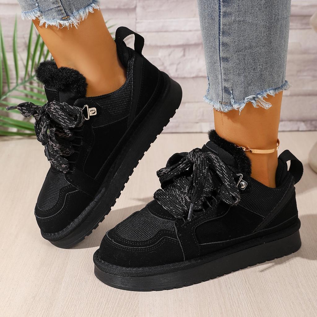 Stivali Invernali da Donna in Pelliccia con Fondo Spesso Rialzanti, Leggeri, Imbottiti, Caldi, Antiscivolo, da Usura, Sneakers Casual, Stivali in Cotone