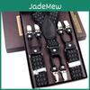 Fashion Suspenders 6 Leather Black Clips Braces Vintage Casual Suspensorio Tirante Trousers Strap Bretele Fatherhusbands Gift