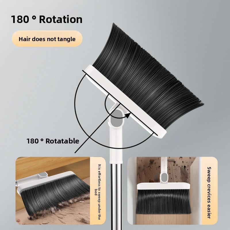 Plastic Cleaning Broom And Dustpan Set With Durable Nonstick Head For Household And Commercial