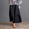 2026 Artistic Cotton Linen Plus Size Wide Leg Elastic Waist Culottes Skirt Pants for Women