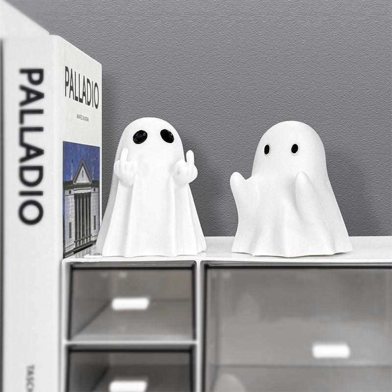 Halloween Geisterfigur Geisterdeko Lustige Niedliche Geisterfigur Geisterstatue Halloween Dekoration zum Verschenken Requisiten Tischplatte Heimdeko Neujahrsgeschenke