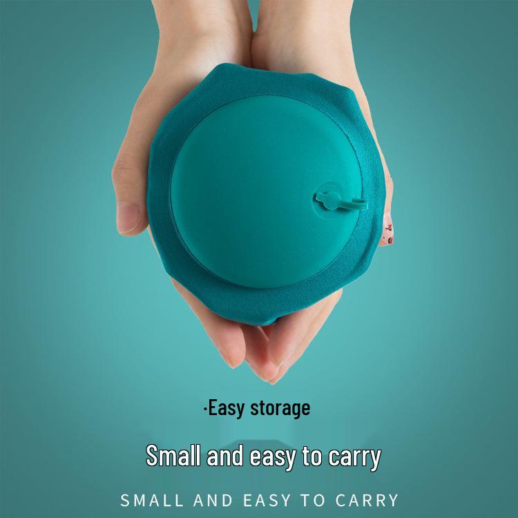 Inflatable U-Shaped Velvet Neck Pillow - Travel Essential, Foldable & Portable