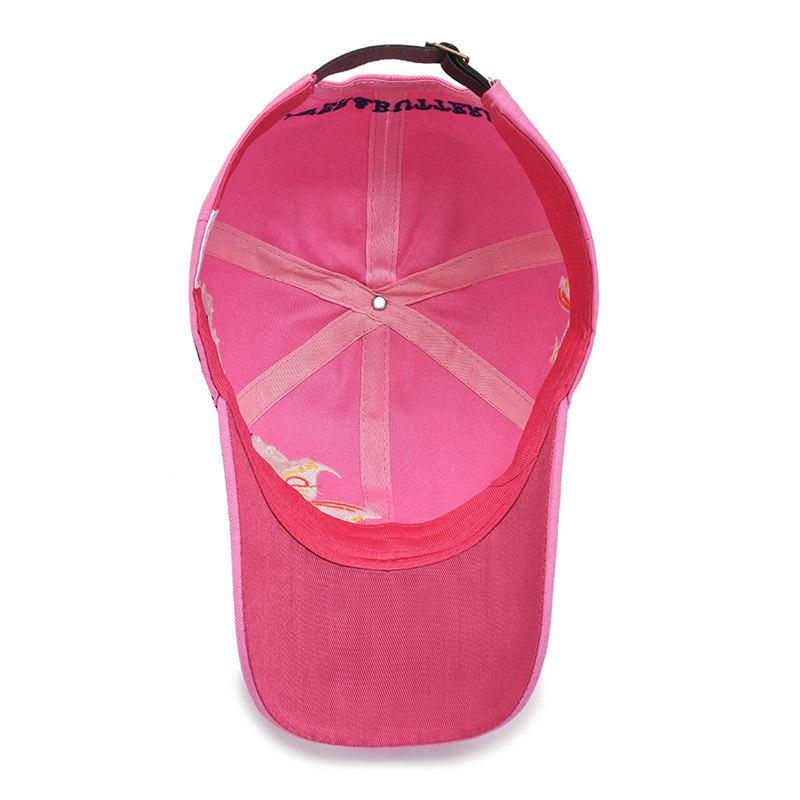 Spring and autumn new women's hat curved brim butterfly decorative baseball cap embroidery monochrome cap dome travel hat