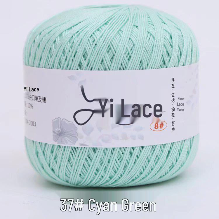8# 100% Cotton Lace Yarn - 50g Ball, 400m, Strong Twist Crochet Thread for Hand-knitting, Flowers, Hats, and Cardigans - Free Shipping.