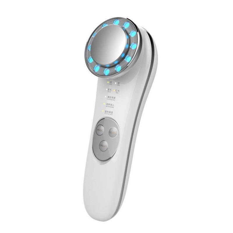 

Цветной световой теплый омолаживающий прибор для кожи, вибрационный массажер для лица, электронный прибор для красоты лица с красным и синим светом 45*55*151mm