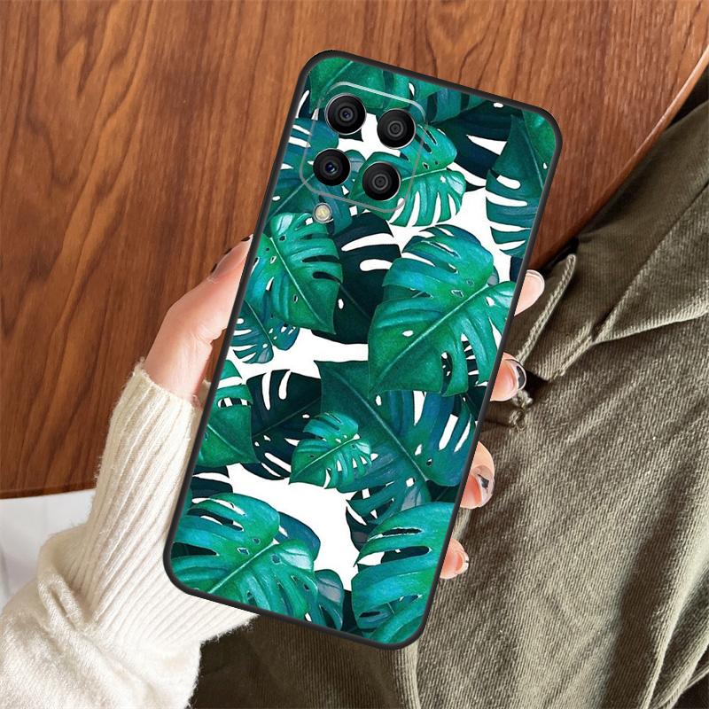 Summer Tropical Plants Leaf Case For Samsung Galaxy M06 M16 M36 M56 M33 M15 M55 M31 M13 M12 M14 M53 M32 M52 M35 M34 M54