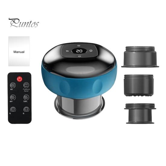 

12-в-1 интеллектуальный баночный массажер с 12 уровнями всасывания, беспроводной аккумуляторный набор для динамической баночной терапии, массажный инструмент синий