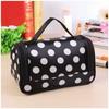 Portable Makeup Bag Polka Dot Pattern Korean Style Cosmetic Storage Bag Flip Design Large Capacity Travel Toiletry Bag