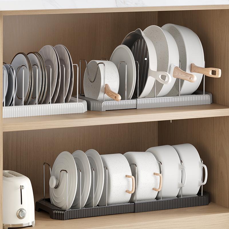 Telescopic Multi-Function Kitchen Rack for Pots, Lids, and Plates