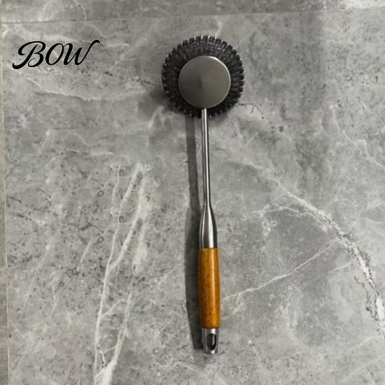 Ergonomic Cleaning Tool Stainless Steel Pot Brush, with Handle, Heavy Comfortable Grip Scrubber Duty Kitchen Scrubbing for Pans Grill Dishes