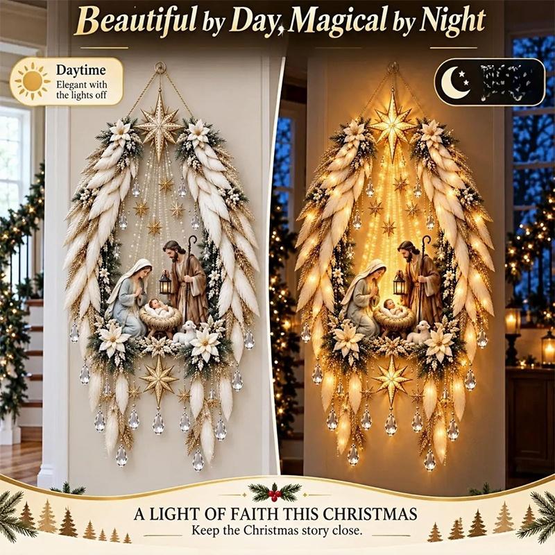 Christmas Magic Trail Wall Light Led Cascading Holiday Decor Warm White Glow Space-Saving Wall Decor Easy Wall Placement
